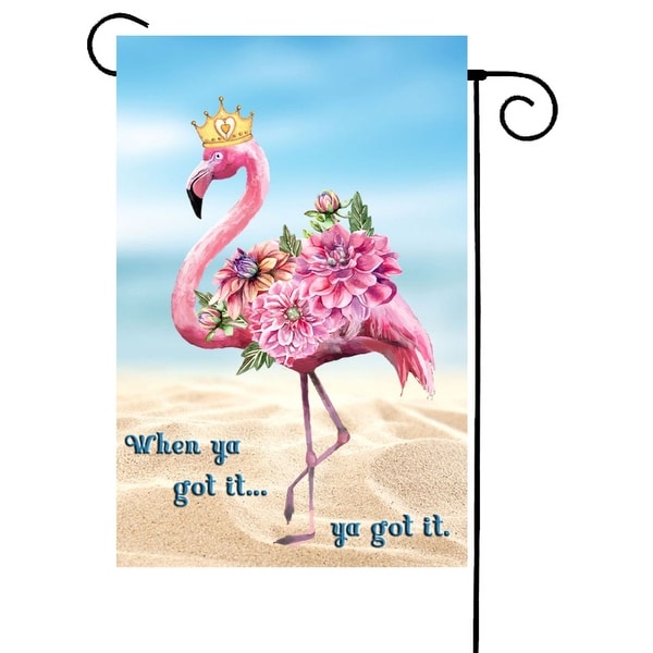 Flamingo Flocking Fabulous Rectangular Garden Flag 18" x 12